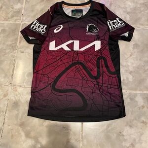 ASICS Brisbane Broncos Rugby 2024 River City Training Jersey Kids Youth SZ 10